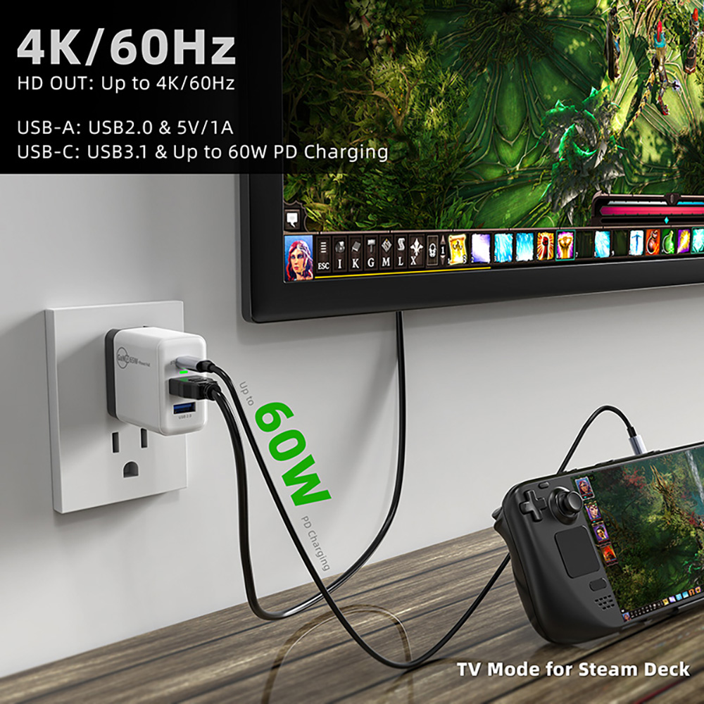 65W 3 Ports Gaming Charger dock